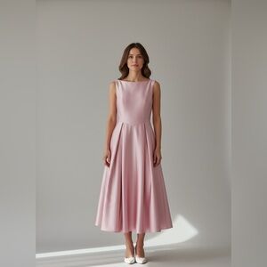 Pink Satin midi Dress